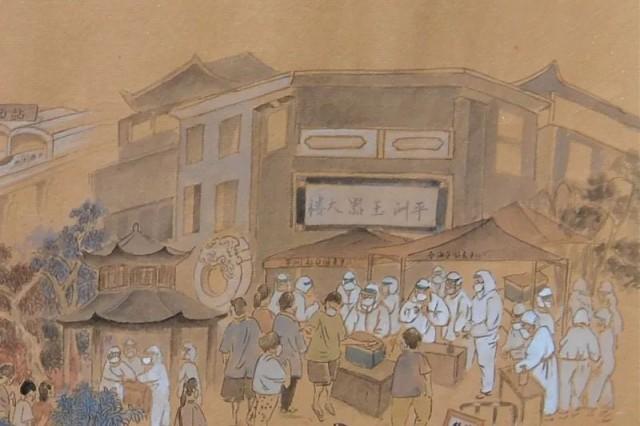 Pintura feita à m?o mostra cenas de preven??o e controle da pandemia na China