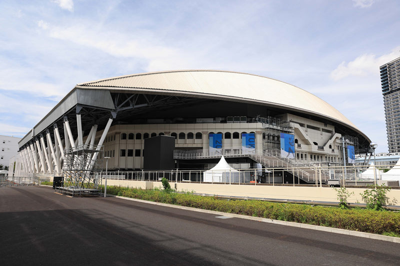 Constru??o do estádio de Tóquio 2020 em andamento