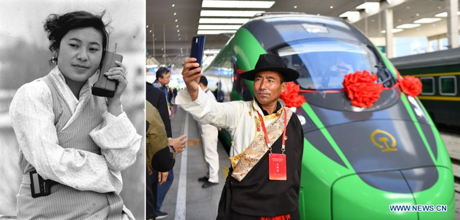 Gráfico comparativo: desenvolvimento do Tibete em 70 anos