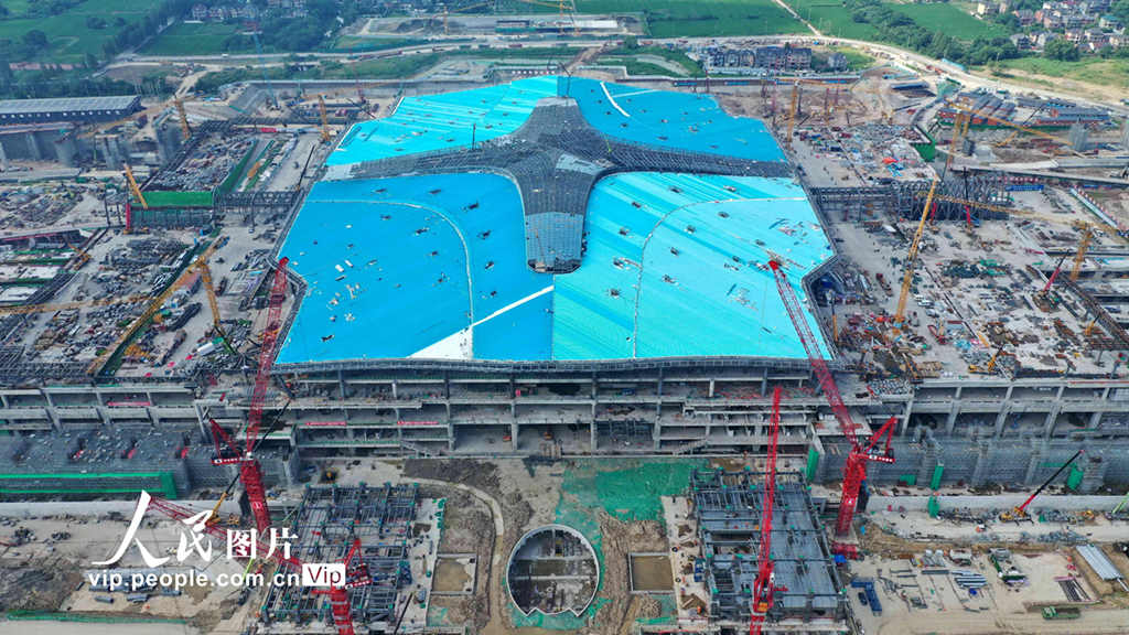 China: constru??o da Esta??o Oeste de Hangzhou está em andamento