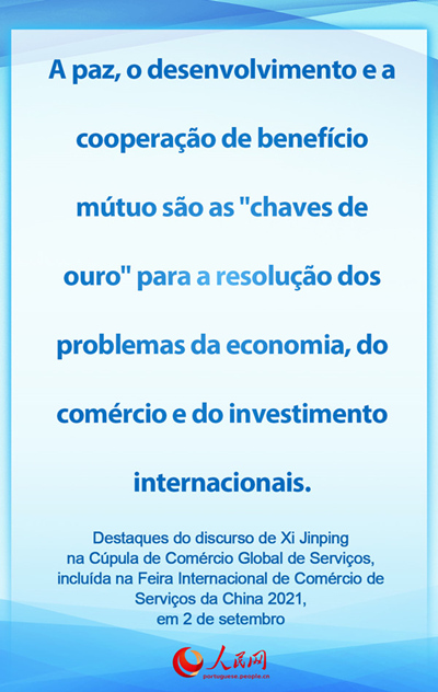 Destaques do discurso de Xi Jinping na Cúpula de Comércio Global de Servi?os