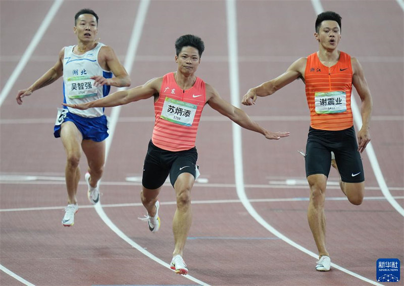 Jogos Nacionais: velocista Su Bingtian conquista medalha de ouro de 100 metros rasos masculinos