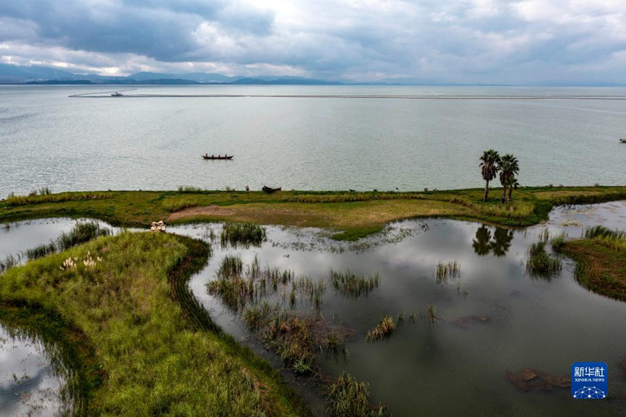 China: constru??o do Pantanal da Península de Baofeng em Kunming entra na fase final