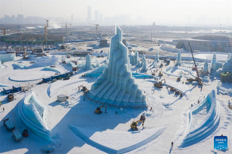 Constru??o do Parque Temático Mundo de Gelo e Neve na China está em andamento