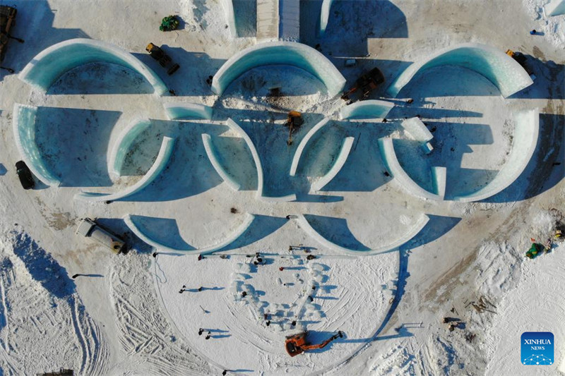 Constru??o do Parque Temático Mundo de Gelo e Neve na China está em andamento