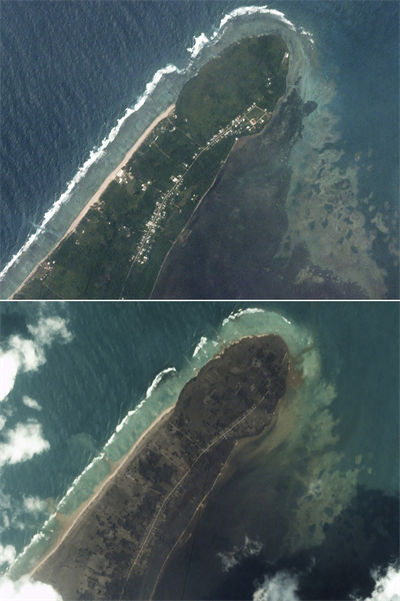 Tonga: imagens de satélite mostram destrui??o causada por vulc?o 