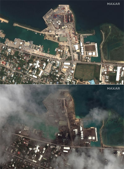 Tonga: imagens de satélite mostram destrui??o causada por vulc?o 
