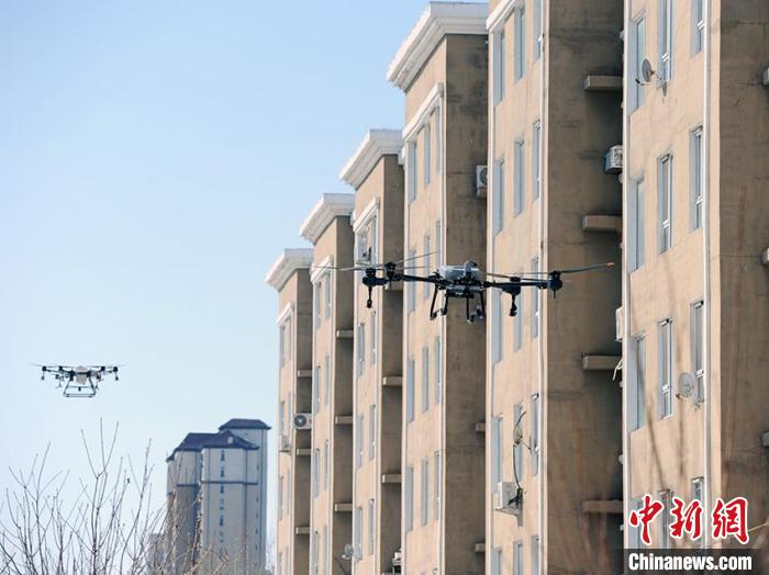 Changchun: desinfe??o com drones ajudar a prevenir epidemias em áreas residenciais