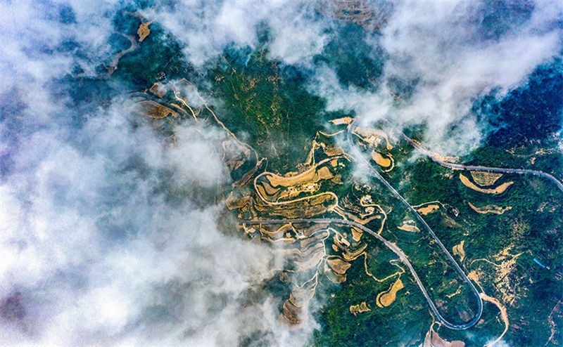 Shanxi: paisagem pitoresca nas margens do rio Amarelo 