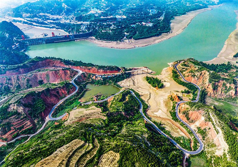 Shanxi: paisagem pitoresca nas margens do rio Amarelo 