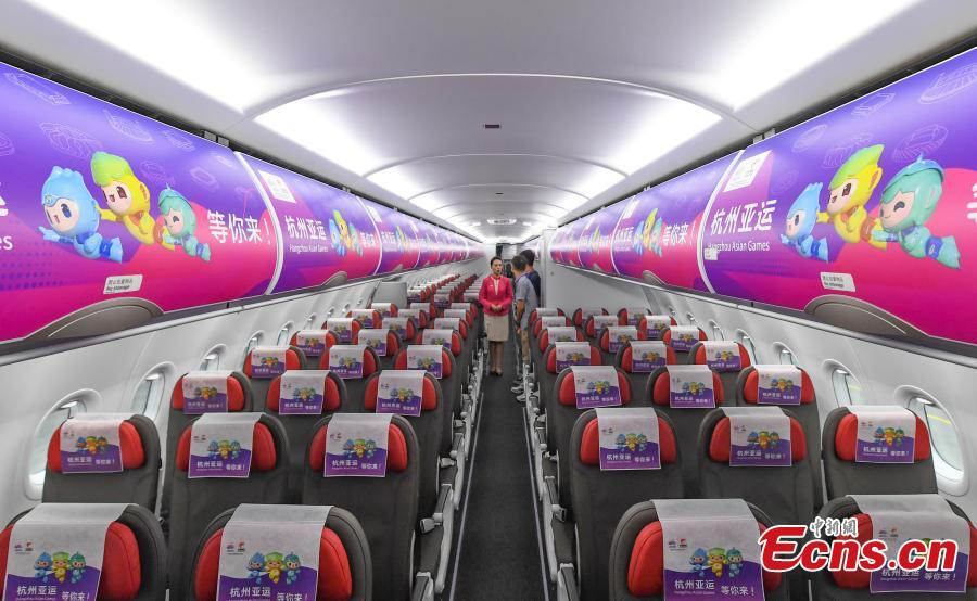 Hangzhou revela avi?o de passageiros com tema dos Jogos Asiáticos