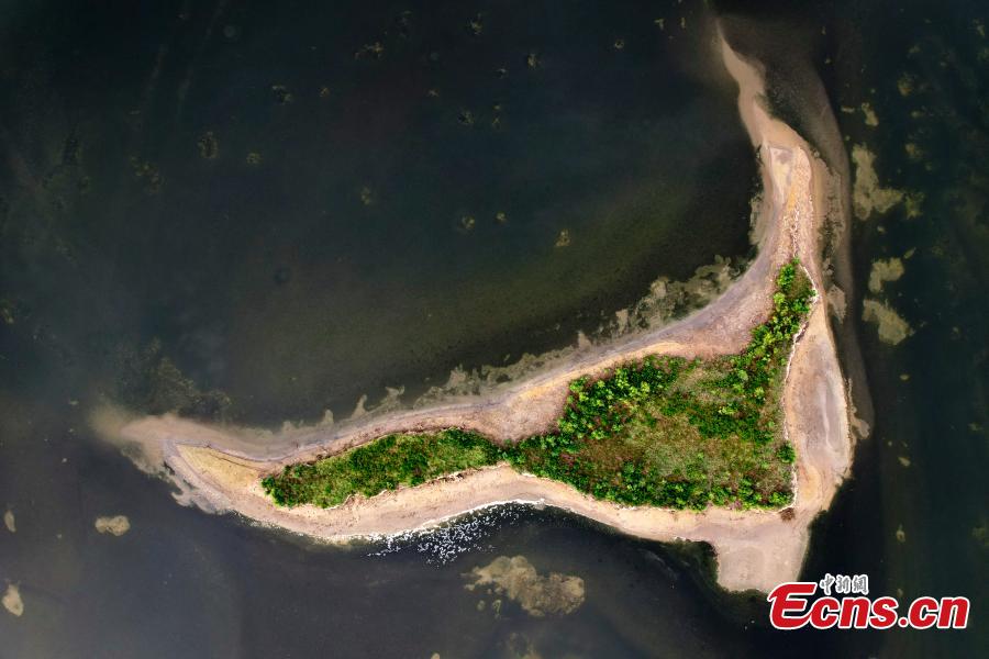 Diferentes forma??es salinas surgem no “Mar Morto” da China  