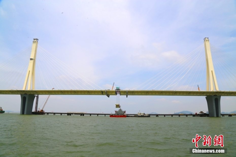 Galeria: acoplamento do v?o principal da ponte do projeto-chave da Grande área da Baía Guangdong-Hong Kong-Macau