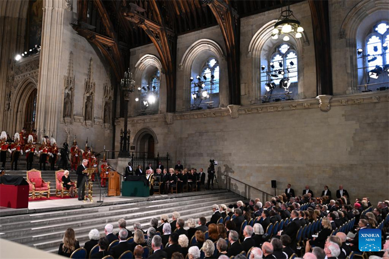 Rei Charles III da Gr?-Bretanha fala do 