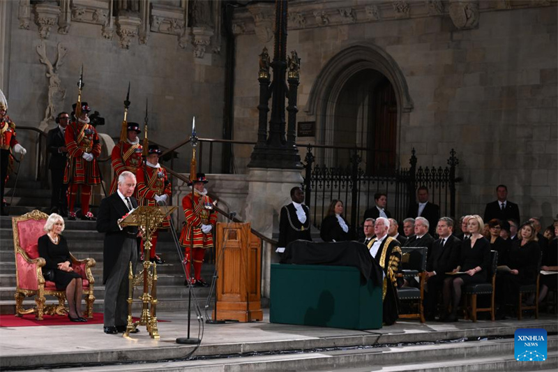 Rei Charles III da Gr?-Bretanha fala do 
