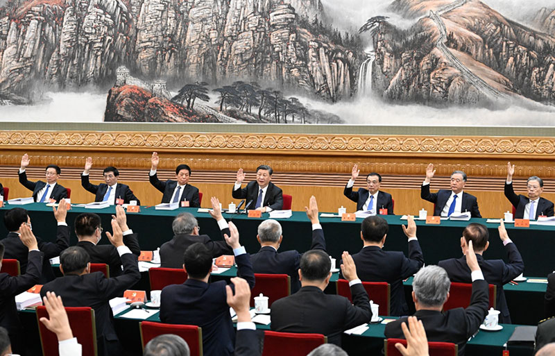 (Congresso do PCCh) Xi Jinping preside 2a reuni?o do presidium do 20o Congresso Nacional do PCCh