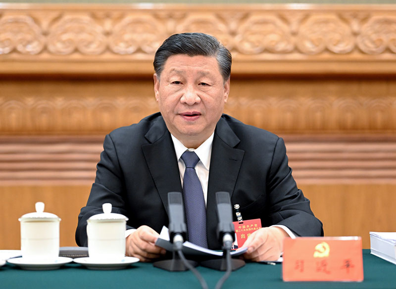 (Congresso do PCCh) Xi Jinping preside 2a reuni?o do presidium do 20o Congresso Nacional do PCCh