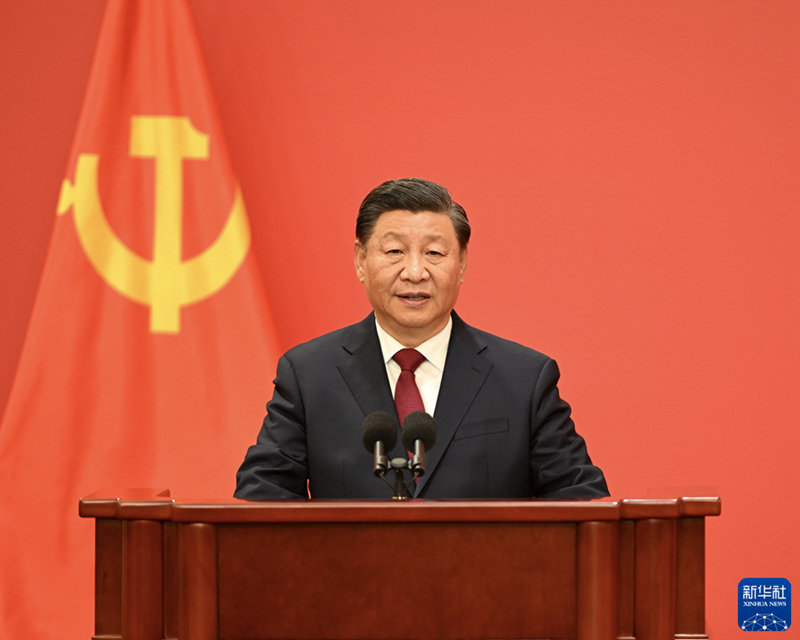 Xi Jinping e outros membros do Comitê Permanente do Bir? Político do 20o Comitê Central do PCCh aparecem perante a imprensa