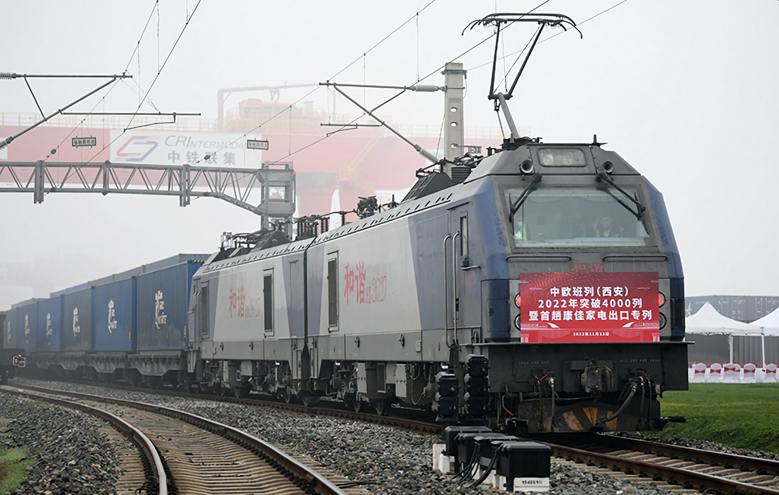 Expresso ferroviário China-Europa em Shaanxi supera 4.000 viagens em 2022

