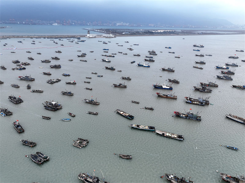 Jiangsu: barcos voltaram ao porto devido à aproxima??o de frente fria   