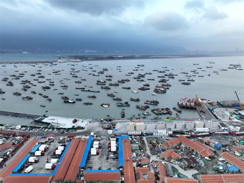 Jiangsu: barcos voltaram ao porto devido à aproxima??o de frente fria   