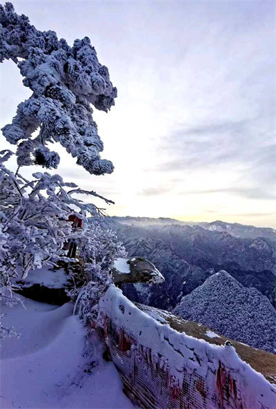 Galeria: majestosa beleza do monte Huashan após queda de neve