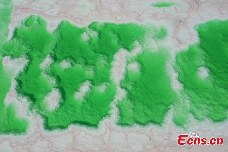 Lago Esmeralda chama aten??o na Bacia de Qaidam em Qinghai