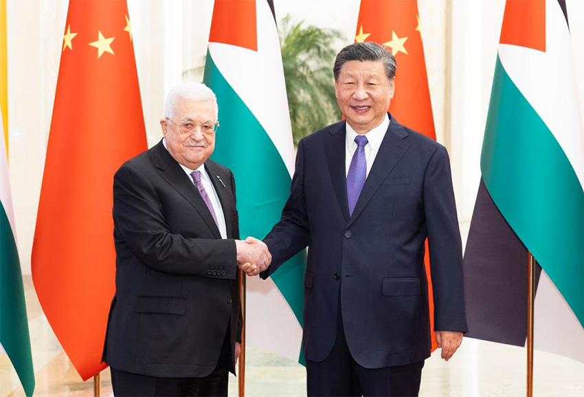 Presidentes chinês e palestino realizam conversa??es