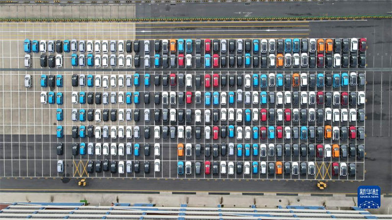 Importante porto de exporta??es de produtos automotivos em Shanghai