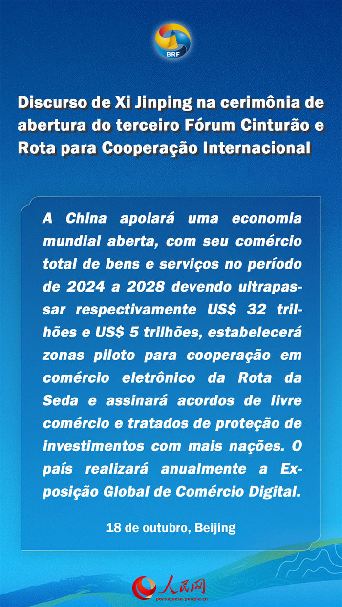 Destaques do presidente Xi Jinping na cerim?nia de abertura do terceiro Fórum Cintur?o e Rota para Coopera??o Internacional