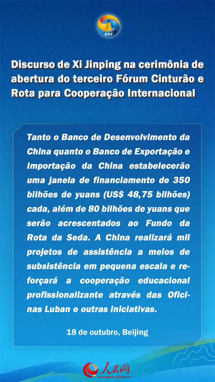 Destaques do presidente Xi Jinping na cerim?nia de abertura do terceiro Fórum Cintur?o e Rota para Coopera??o Internacional