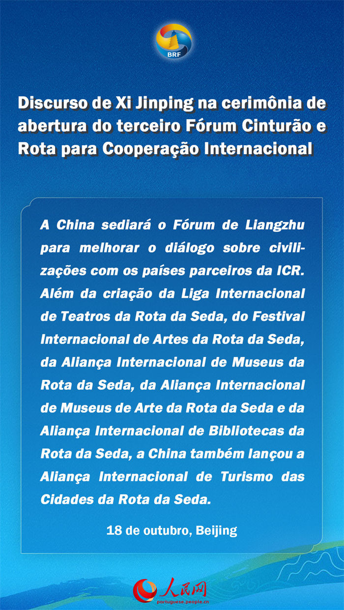 Destaques do presidente Xi Jinping na cerim?nia de abertura do terceiro Fórum Cintur?o e Rota para Coopera??o Internacional