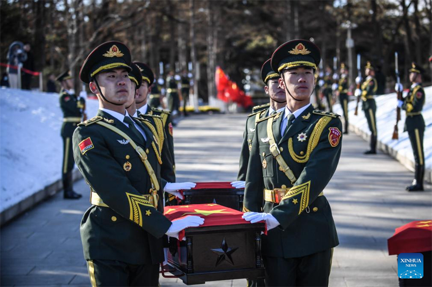 S?o enterrados em Shenyang restos mortais de soldados dos Voluntários do Povo Chinês retornados da República da Coreia
