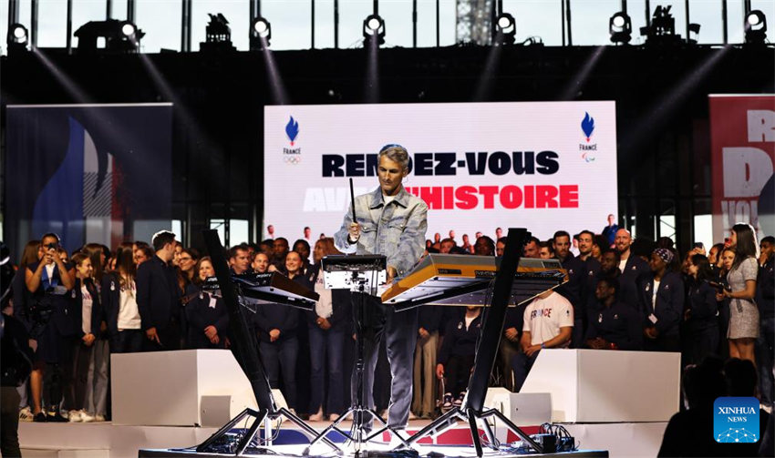 Cerim?nia é realizada para comemorar 100 dias de contagem regressiva para os Jogos Olímpicos de Paris 2024