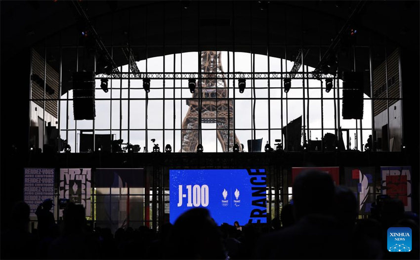 Cerim?nia é realizada para comemorar 100 dias de contagem regressiva para os Jogos Olímpicos de Paris 2024