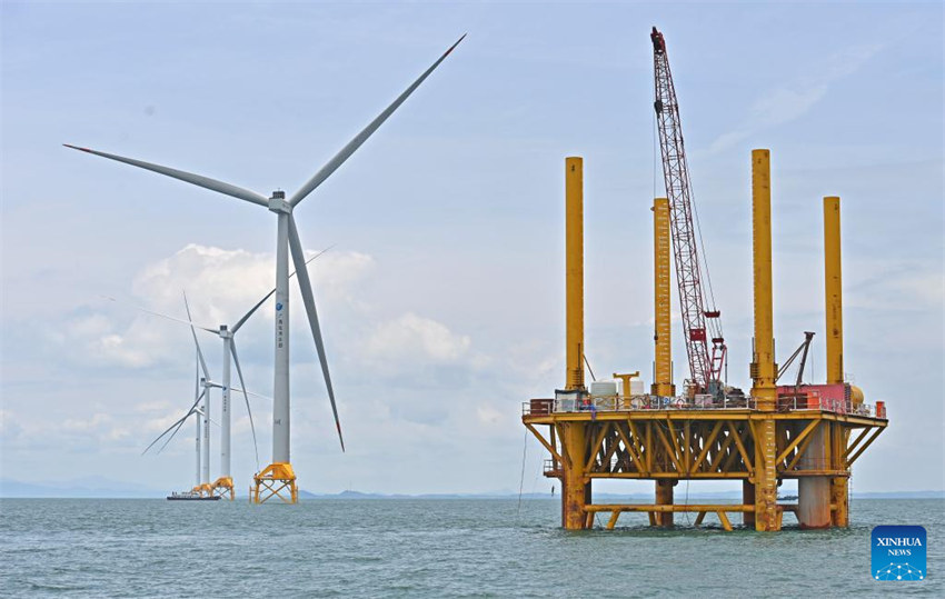 Primeiro projeto de demonstra??o de energia eólica de Guangxi está em constru??o