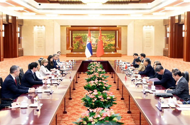 Chefe do Legislativo chinês se reúne com delega??o parlamentar sérvia