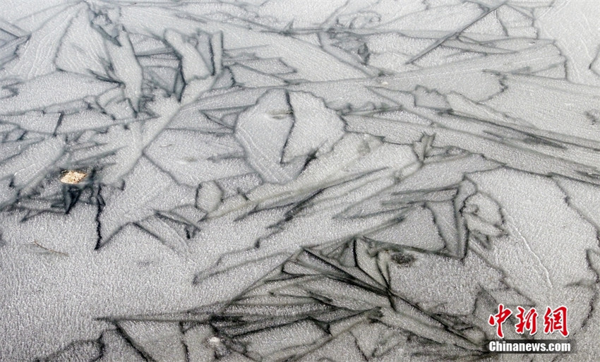 Galeria: belo fen?meno da geometrica do gelo no Lago Kunming do Palácio de Ver?o