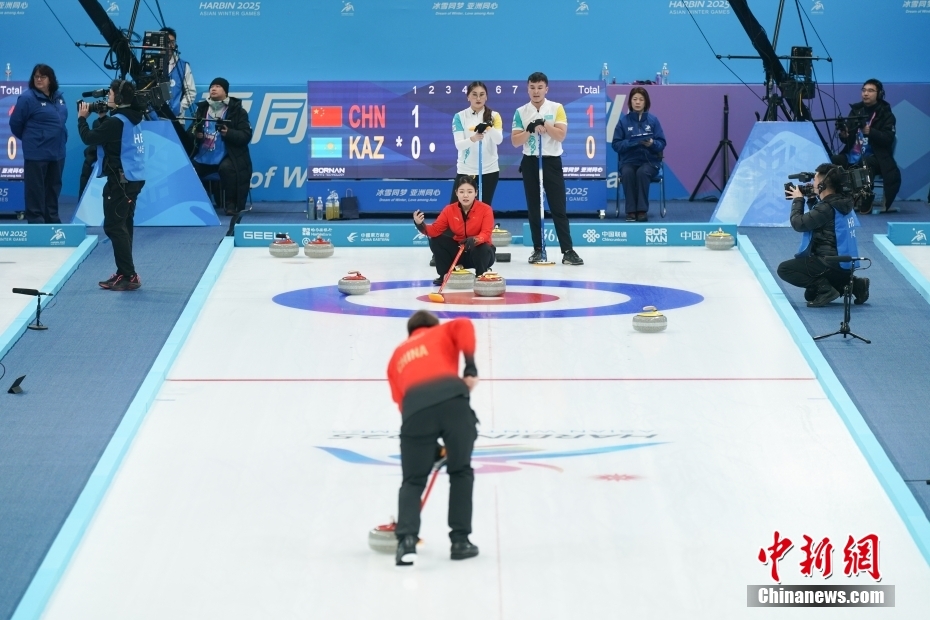 Jogos Asiáticos de Inverno de Harbin: equipe da China vence Cazaquist?o na primeira etapa de curling duplo misto