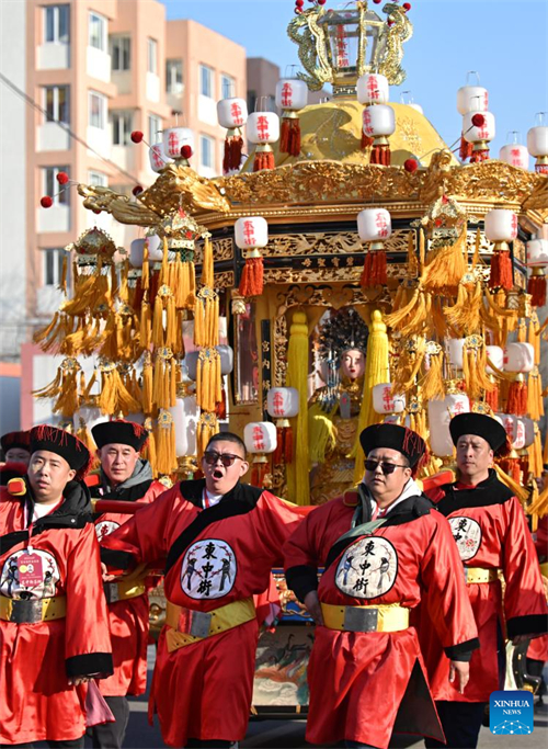 Cerim?nia dedicada a deusa Mazu realizada em Tianjin, norte da China