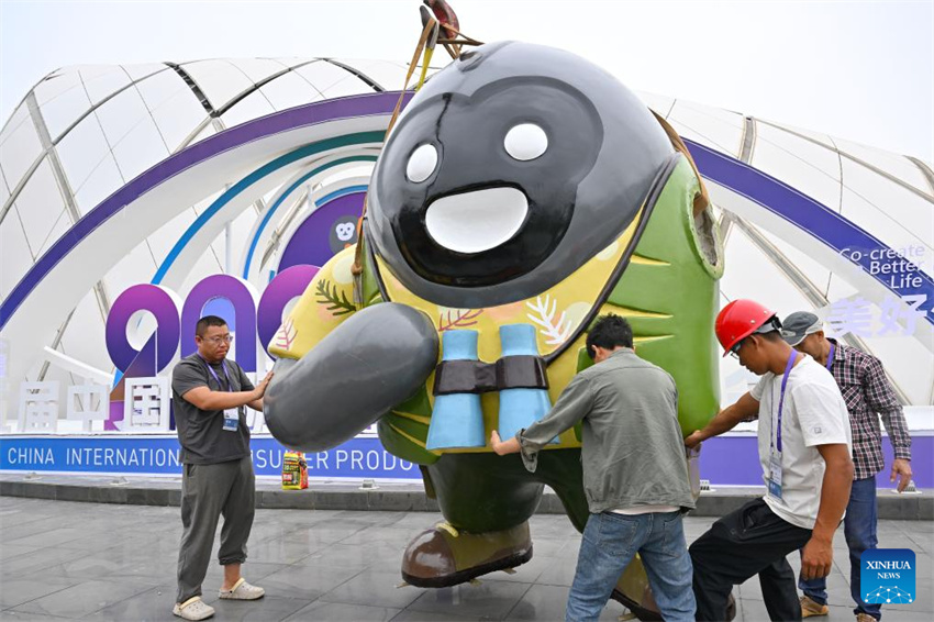 5a Exposi??o Internacional de Produtos de Consumo da China em prepara??o em Haikou, sul da China