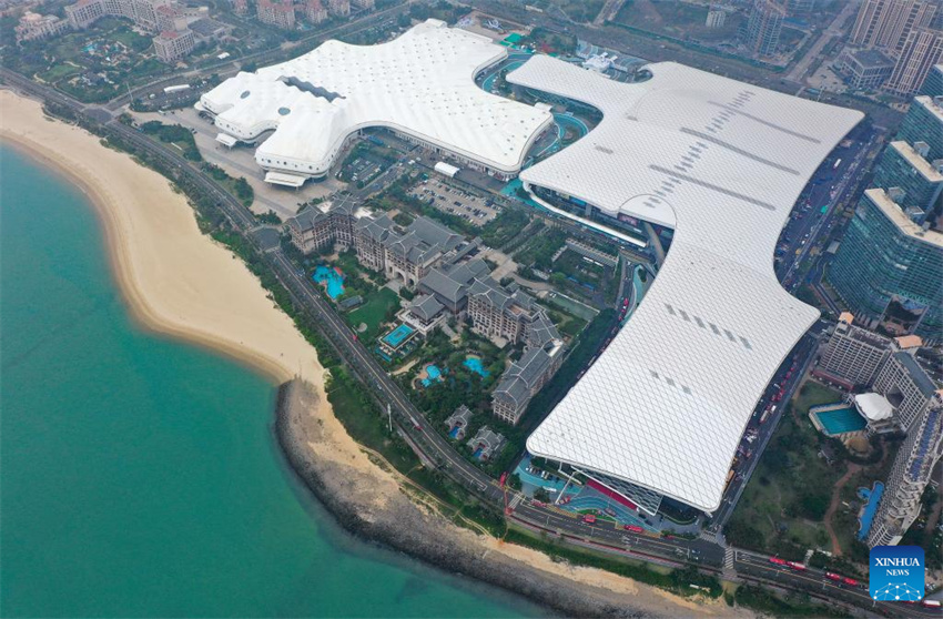 5a Exposi??o Internacional de Produtos de Consumo da China em prepara??o em Haikou, sul da China