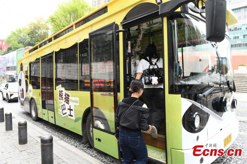 ?nibus com tema de panda estreia em Chongqing