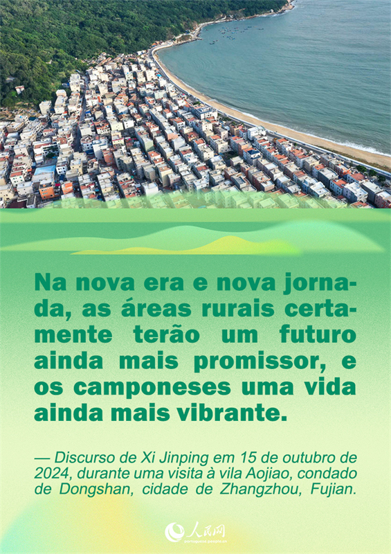 P?ster: Cita??es do presidente Xi Jinping sobre a revitaliza??o rural em Fujian