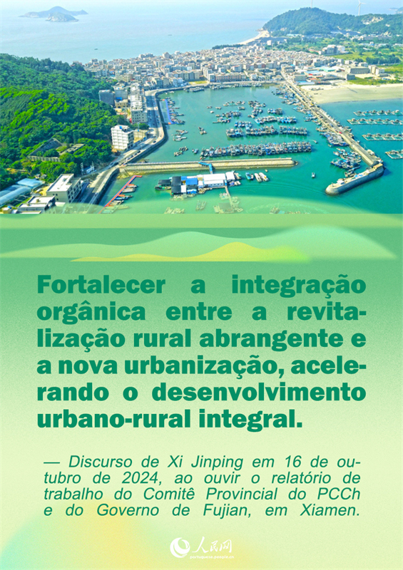 P?ster: Cita??es do presidente Xi Jinping sobre a revitaliza??o rural em Fujian