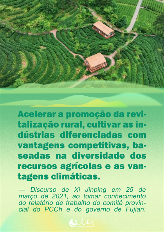 P?ster: Cita??es do presidente Xi Jinping sobre a revitaliza??o rural em Fujian