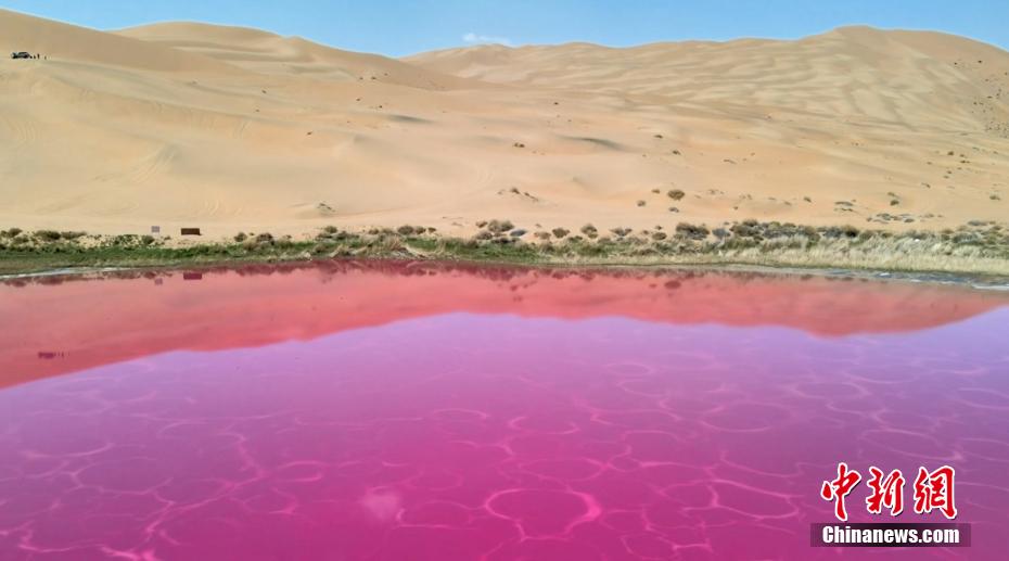Lagoas cor-de-rosa surpreendem no deserto de Badain Jaran, norte da China