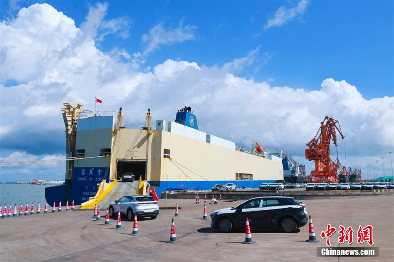 Mais de mil carros chineses “saem” de Guanxi para o Oriente Médio