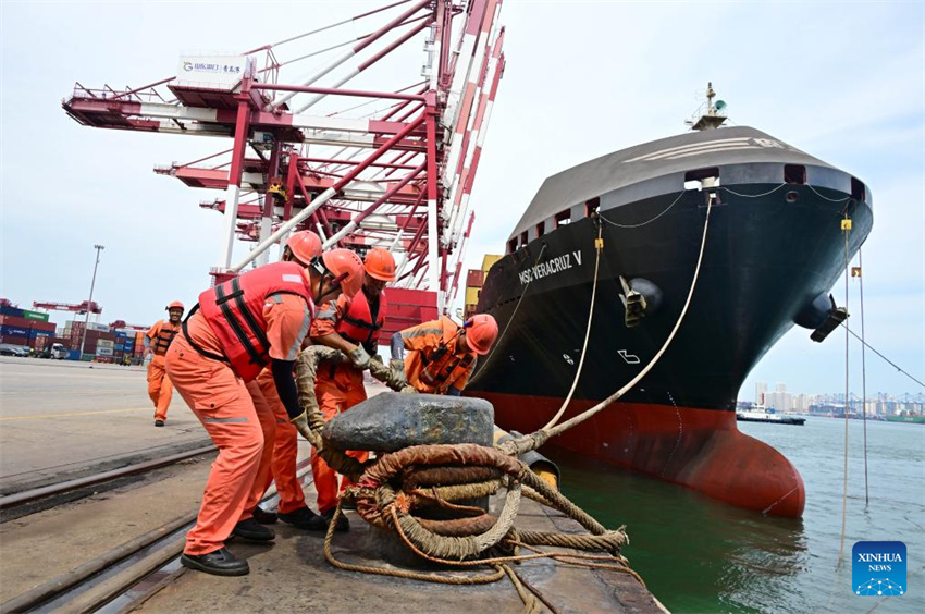 Porto de Qingdao expande comércio com países da OCS por meio de 42 rotas de navega??o