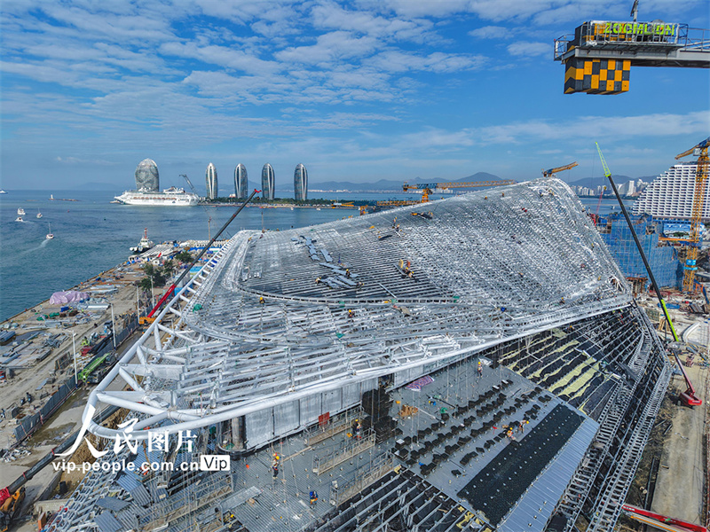 Hainan: constru??o de projetos-chave do Porto de Livre Comércio avan?a rapidamente